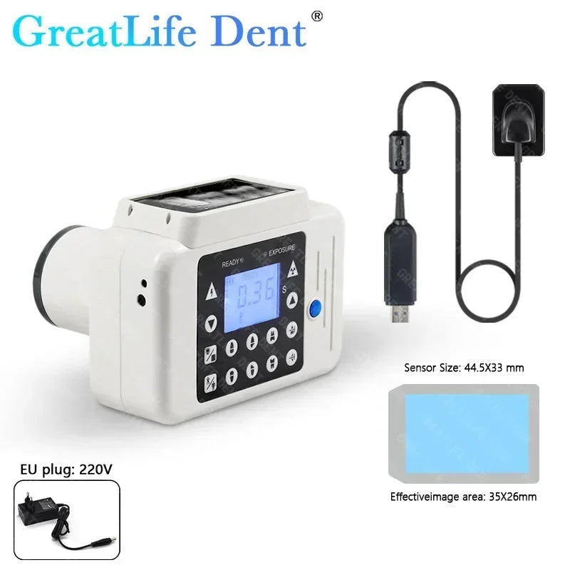 GreatLife US MX EU GCC Stock Portable Dental X-ray Machine X-Ray Unit with Built-in Display Sensor Digital HD Image Veterinary