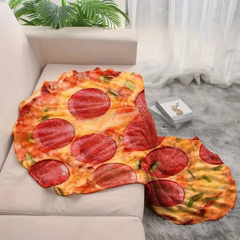 Quirky Indian Flying Pancake Blanket Watermelon and Cabbage Print Warm Flannel Blanket for Air Conditioned Rooms Throw Blanket