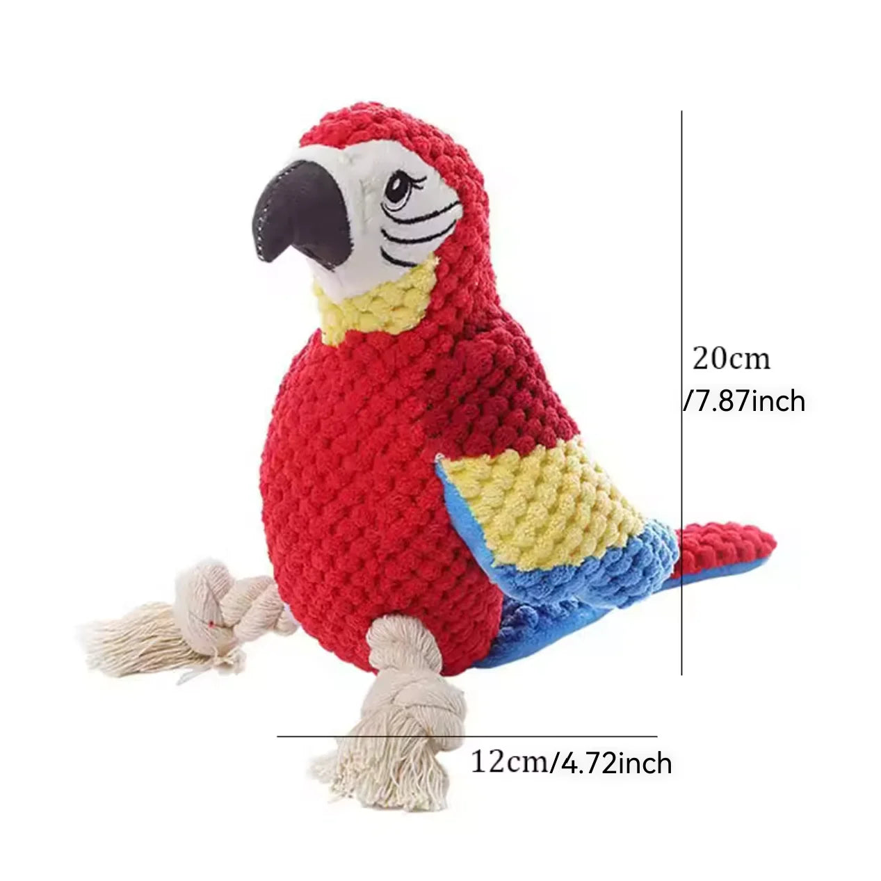 Indestructible Plush Parrot Dog Toy, Squeaky Stuffing Toy, Pet Supplies for Small and Big Dogs