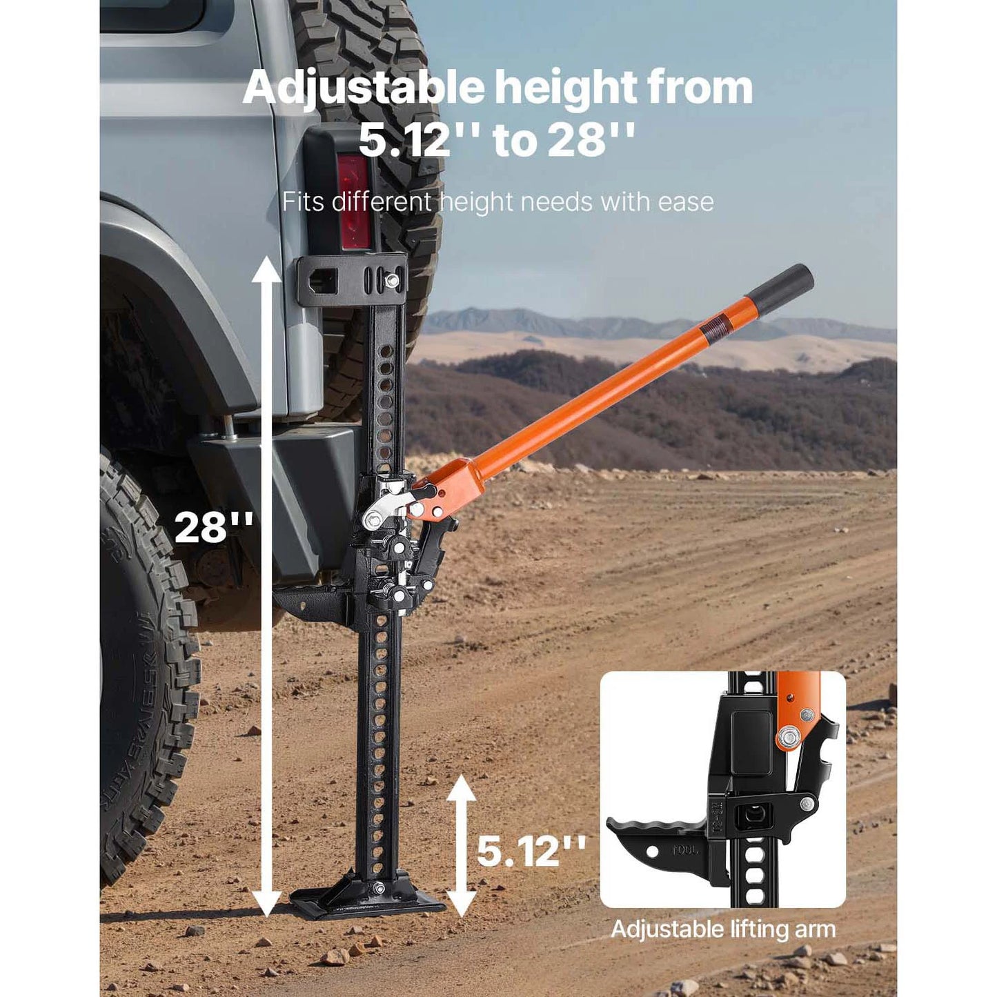 SucceBuy Farm Jack, 34" -60" Utility High Lift Farm Jack, Off Road Utility Jacks, Heavy-Duty Lift Jacks for Tractor, Truck, SUV
