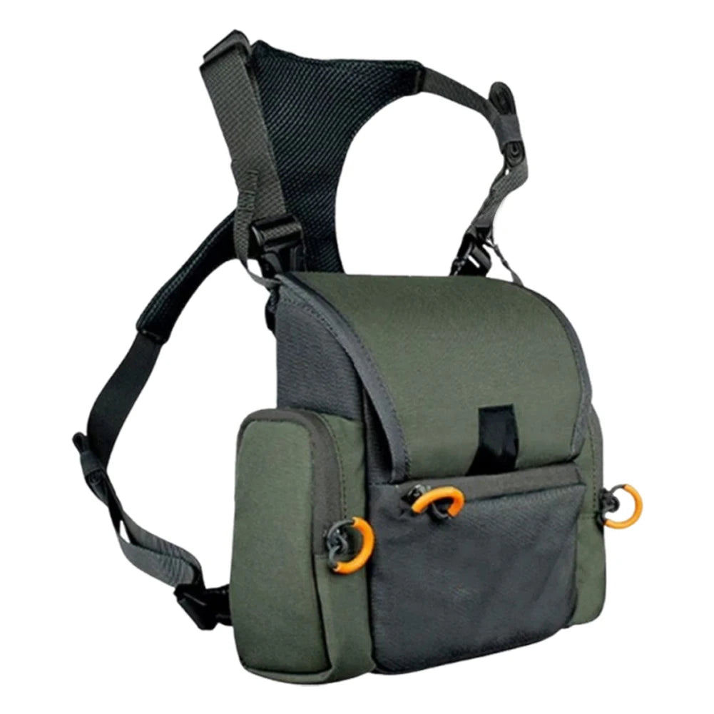Wild Cedar Binocular Harness Chest Pack with Rangefinder Pouch, Bino Harness with Rain Cover for Bird Watching, Hunting, Hiking