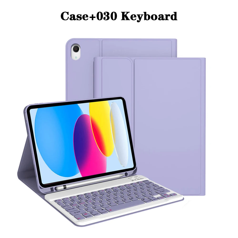 Keyboard Case for iPad (A16) 11th/10th Generation,Detachable Wireless Keyboard,Stand Folio Keyboard Cover with Pencil Holder