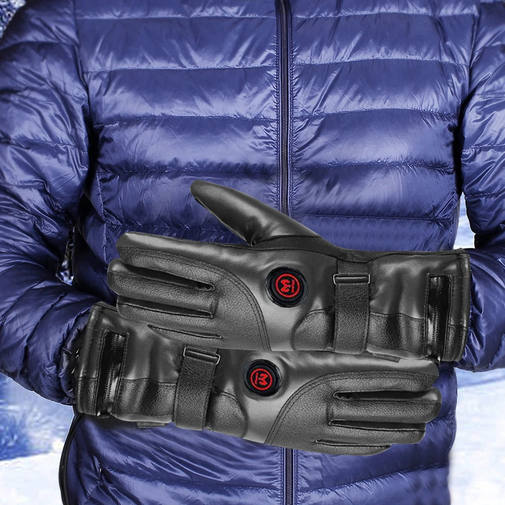Rechargeable Electric Winter Gloves Waterproof Thermal Touchscreen Gloves Cold Weather Gloves for Outdoor Motorcycle Ski Cycling