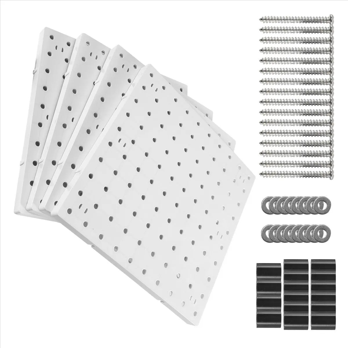 Pegboards, Pegboard Wall Organizer Panels, Peg Boards for Wall, Craft Room, Kitchen, Garage, Living Room, Bathroom(4Pcs)