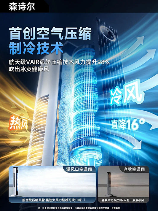 220V Mini Portable Air Conditioner Cooling Fan for Home Use with Small Size and Vertical Design