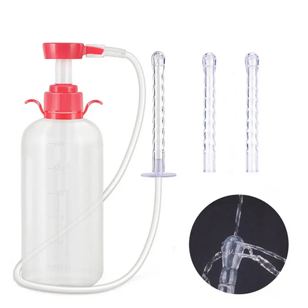 600ML Medical Vaginal Clearner Anal Douche Enema Ass Anus Cleaning Syringe Washing Irrigator Clean Vagina Device Health Care