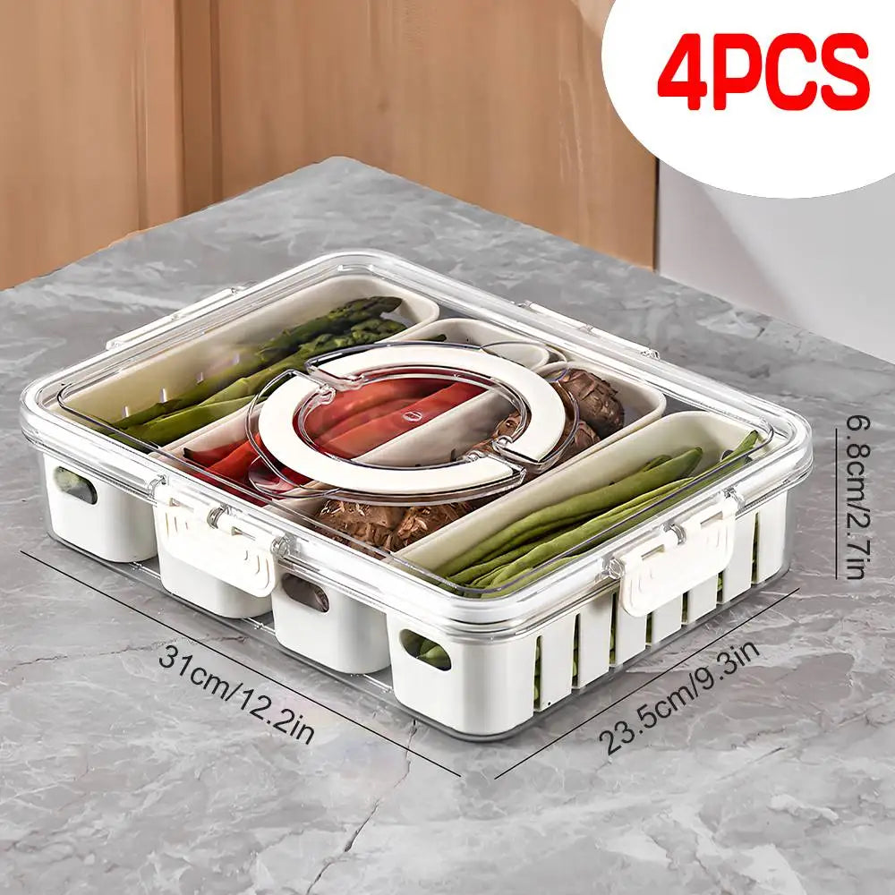 2/4pcs Fridge Organiser Refrigerator Storage Box Food Container Kitchen Drawer Free