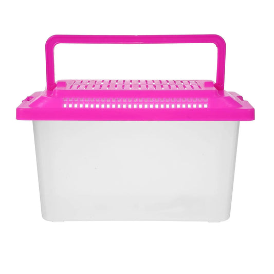 Portable Fish Tank Handheld Plastic Goldfish Tank Transparent Turtle Hamster Reptile Box Aquarium Random Color