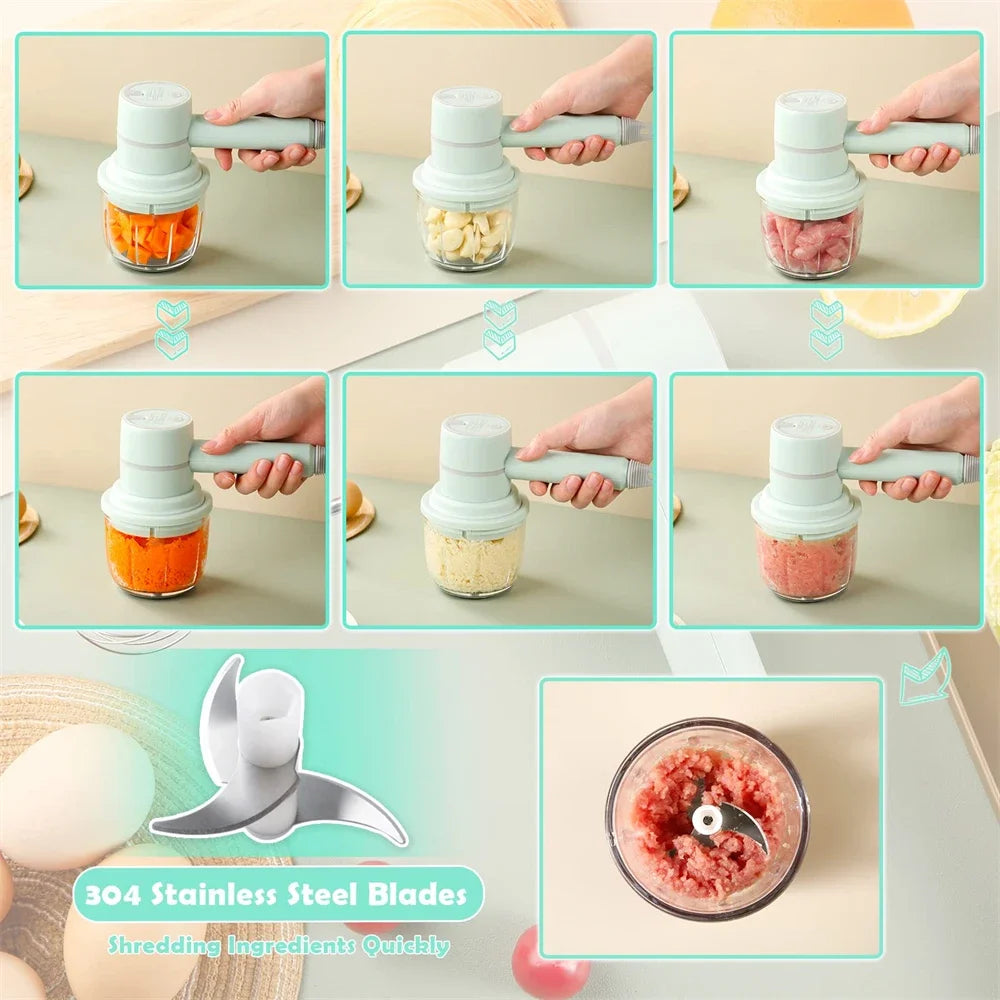 Electric Food Processors Set Portable Blender Mixer Kitchen Tools Hand Mixer Milk Frother Egg Beater Cake Baking Kneading Mixer