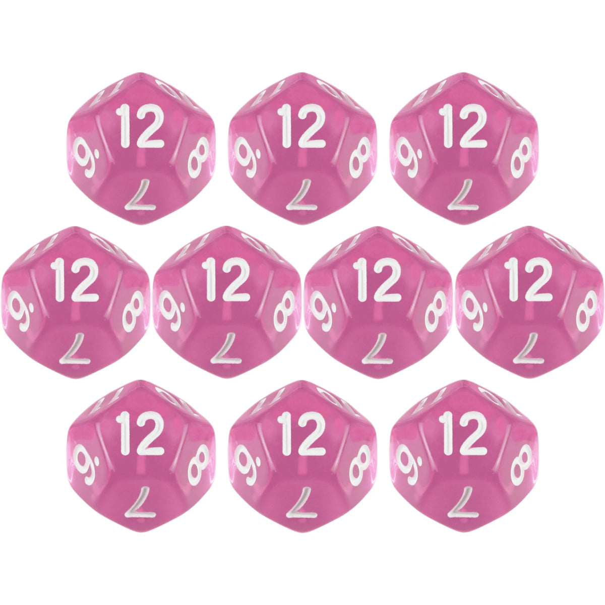 10pcs/set Polyhedral 12 Sided Dice Transparent D12 Dice for DND TRPG Table Game Entertainment Supplies