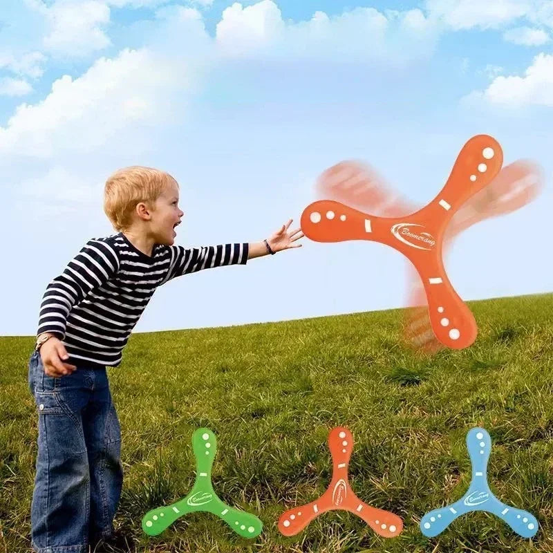 Children Soft Boomerang Toy Three-leaf Cross Outdoor Flying Disc Games Adult-kids Interactive Sports Toys for Decompression Gift