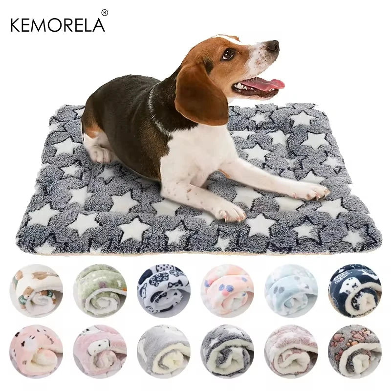 KEMORELA Flannel Pet Sleeping Mat Dog Bed Winter Puppy Bed Dog Sofa Mattress Cushion for Small Large Dog Blanket Pet Supplies