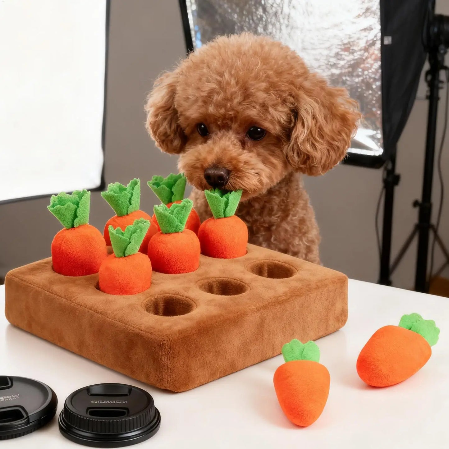 Dog Puppy Snuffle Mat Funny Enrichment Interactive Pet Carrot Puzzle Toy Dog Activity Mat for Boredom Relief Foraging Training