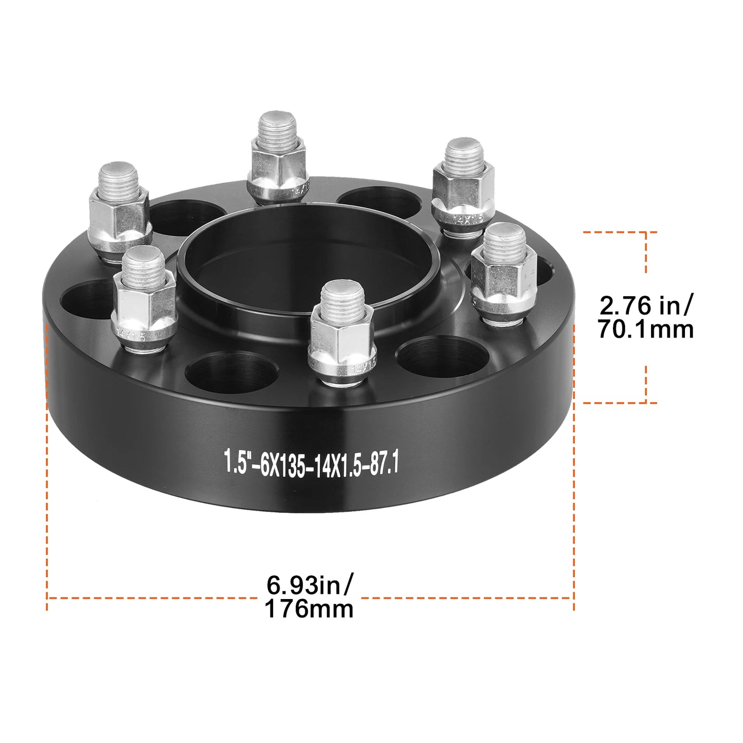 SucceBuy Wheel Spacers 8"x6.5" Wheel Adapters 8 Lug Forged Spacer 9/16"-18 Studs Spacers Dodge Ram 2500 Ram 3500 Ford F250 F350