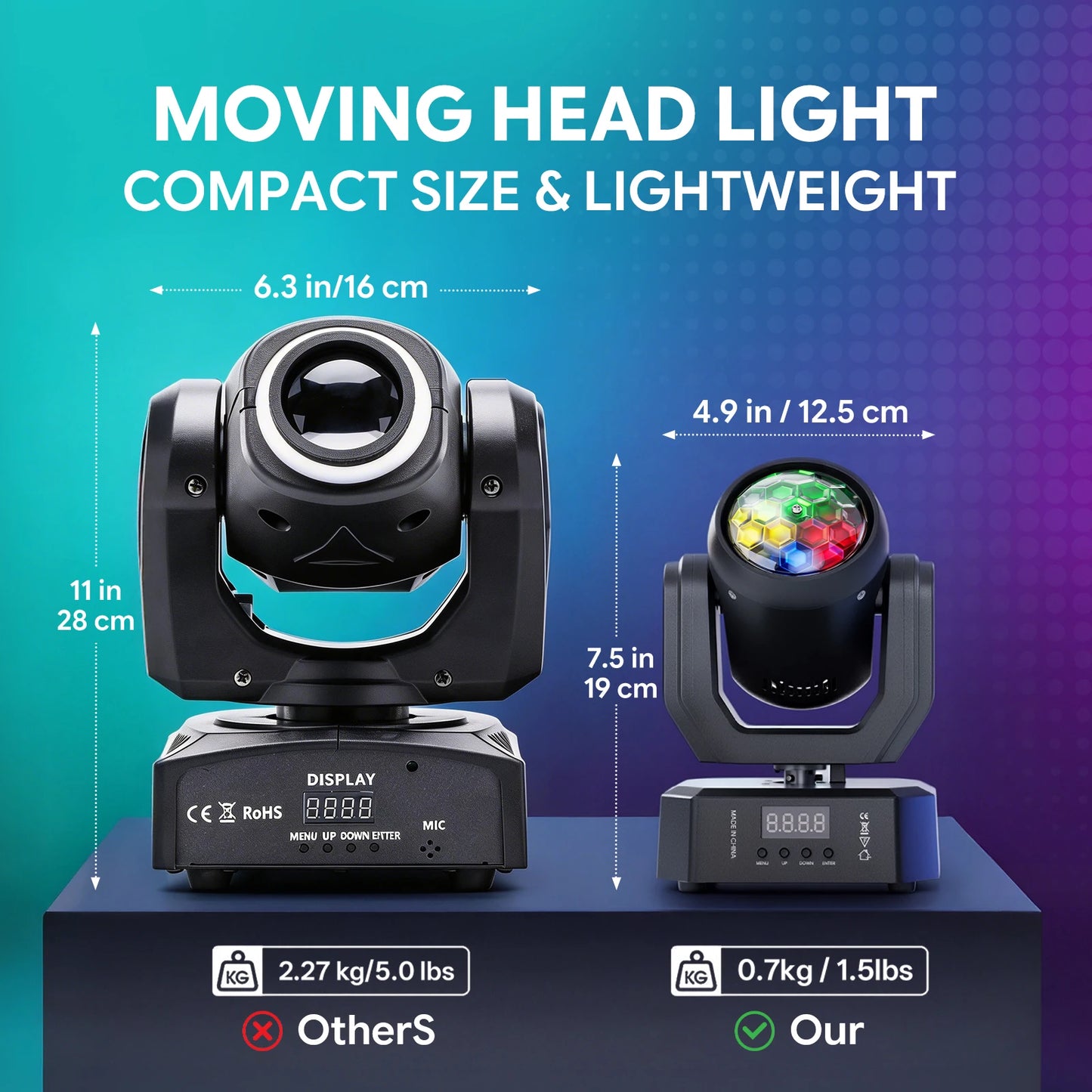 Yiflamefly 1/2/4Pcs Mini 30W Moving Head Beam Lights R/G/W/G/Y/Cyan LED Stage Lights With Magic Ball Effects For Party KTV Bar