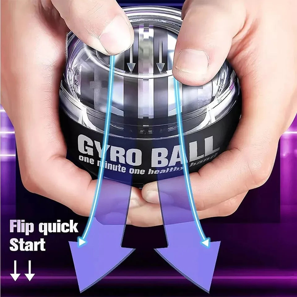 Auto-Start LED Power Gyro Force Wrist Hand Ball Arm Exerciser Relieve Pressure