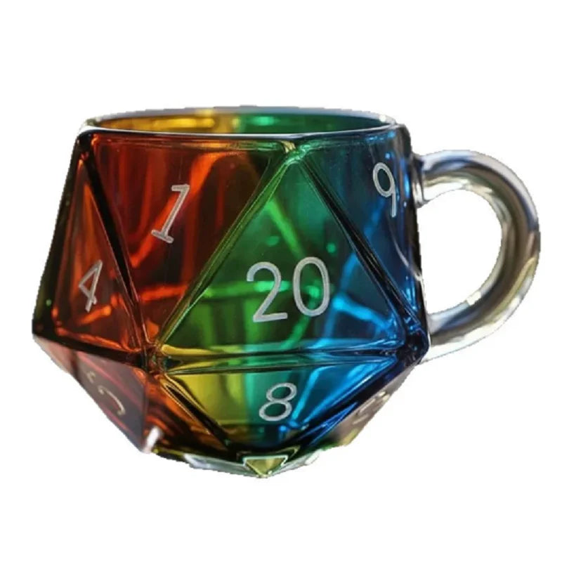 Glassware Mugs Elegant Original Breakfast Cups Polyhedral Dice Coffee Cup for Birthday Awesome Mug