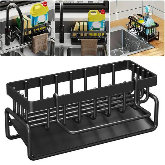 Multifunctional Sink Drying Rack Space Saver Rustproof Sponge Holder Kitchen Sink Organizer Sink Storage Countertop Organization