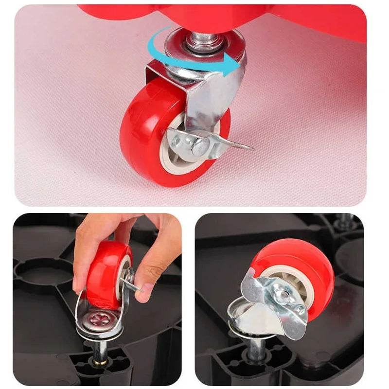 Car wash Removable Rolling Bucket Dolly 360° Turning Swivel Caster Detailing Kit with Wheels Storage Insert Locking Casters
