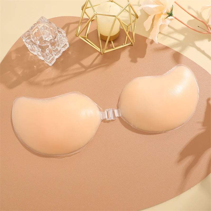 Reusable Silicone Nipple Covers Women Mango Shaped Self Adhesive Bra Strapless Push-Up Bralette Invisible Breast Petals Lingerie