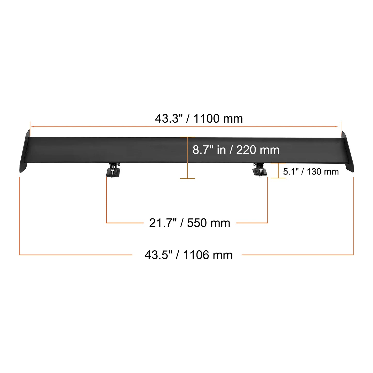 SucceBuy GT Wing Car Spoiler 53.1 inch Universal Spoiler with Double Deck Car Rear Spoiler Wing, Racing Spoiler BGW/JDM Drift