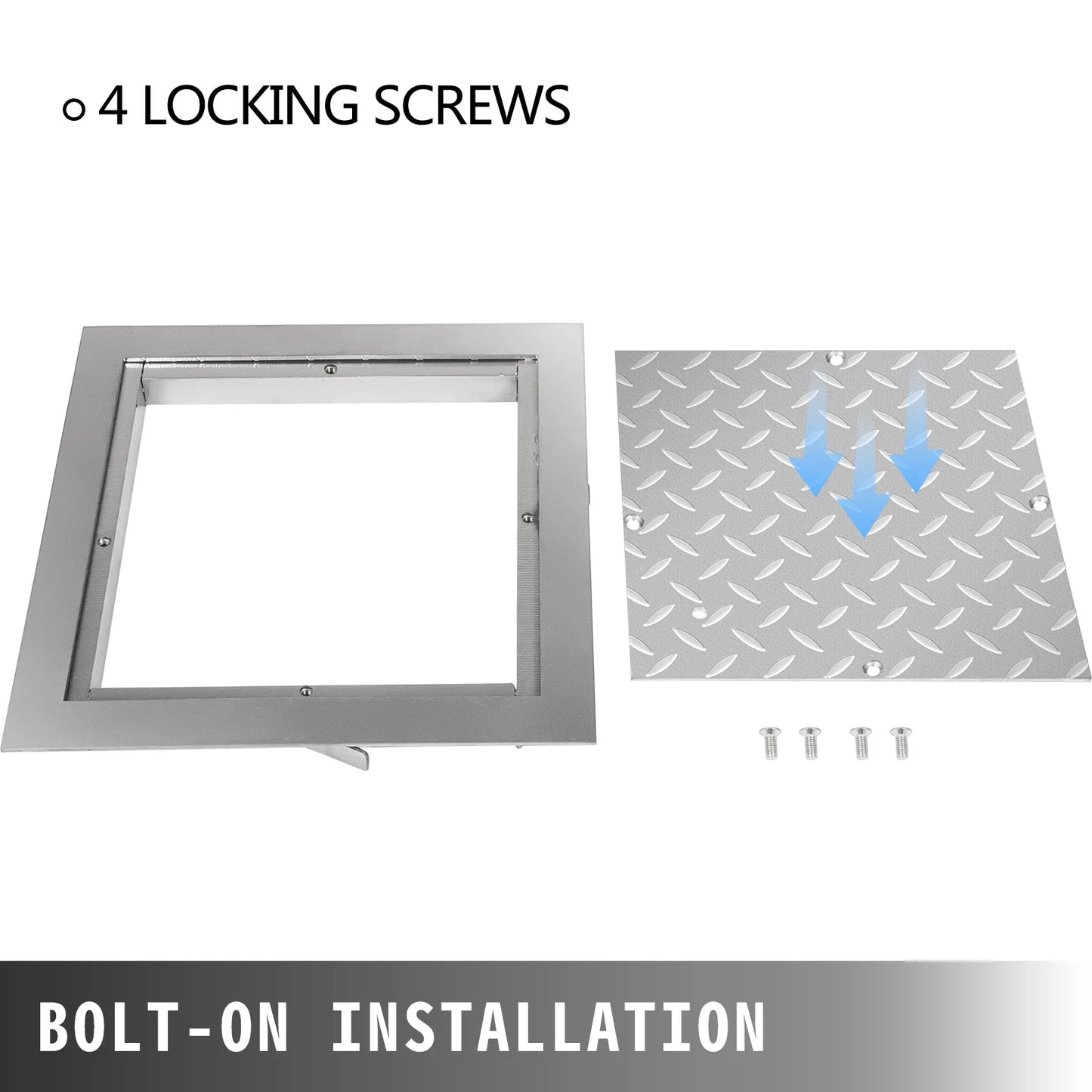 Succebuy 23.6" Recessed Manhole Cover ,Galvanized Steel Drain Cover ,Sealed Square Steel Man Hole Lid Inspection Access for Boat