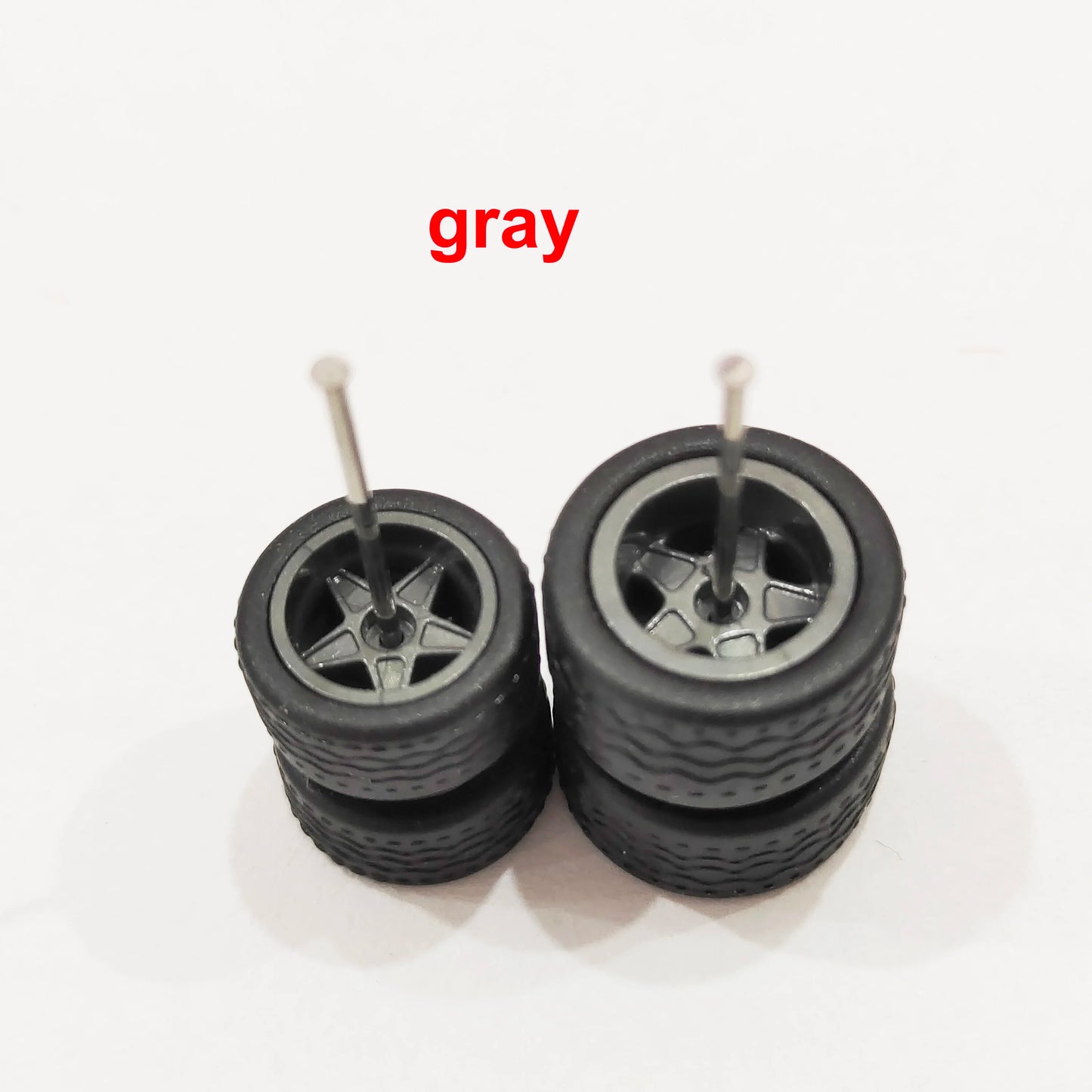 10 Sets 1/64 Staggered Wheels 11mm 13mm Drag Progressive Wheel Front Small Rear Large Rims Rubber Tires for 1:64 Model Cars HW