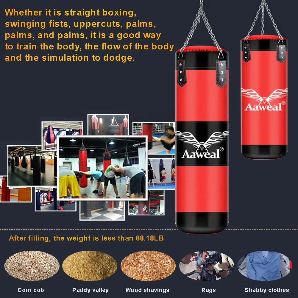 Punch Bag Boxing Set 100cm Heavy MMA Punching Kicking Home Gym Exercise Bag AU