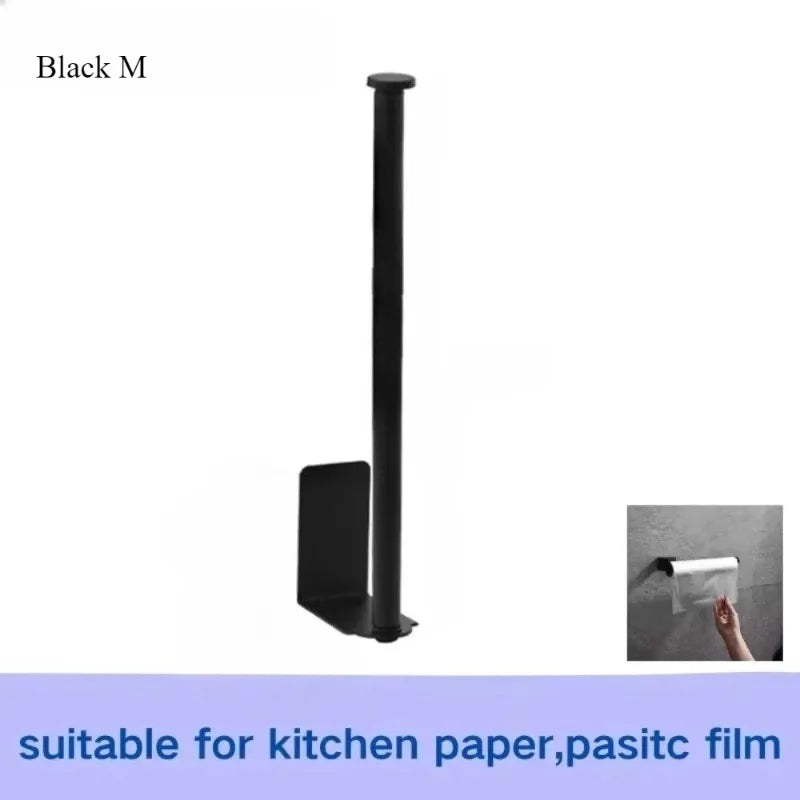 2026 Paper Towel Holder Under Cabinet Wall Mount Punch-free Stainless Steel Kitchen Organizer Silver Black Storage Holder