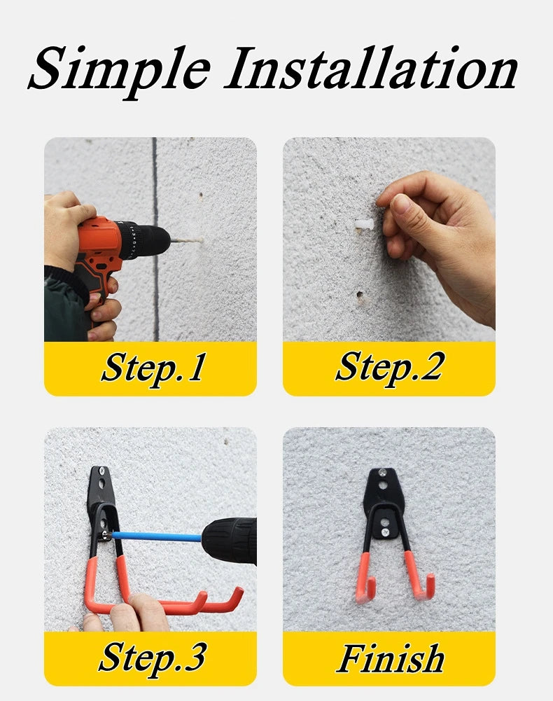 Garage Storage Utility Hooks,Garage Garden Tool Organizer,Hanging Utility Wall Mount Hooks,Heavy Duty Tool Storage Organizer