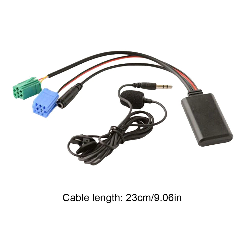 Car Audio Bluetooth-Compatible Wireless Cable Adapter Microphone MIC AUX Music Player for Becker For Renault Update List Radio