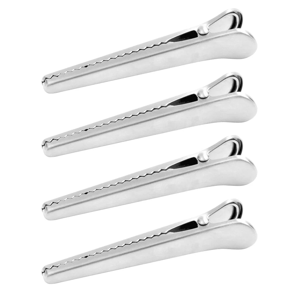 4Pcs Stainless Steel Clips Sealing Clamp Food Bag Seal Heavy Duty Metal Snack Sealer Tight Clamps Home Supplies Kitchen Pouch