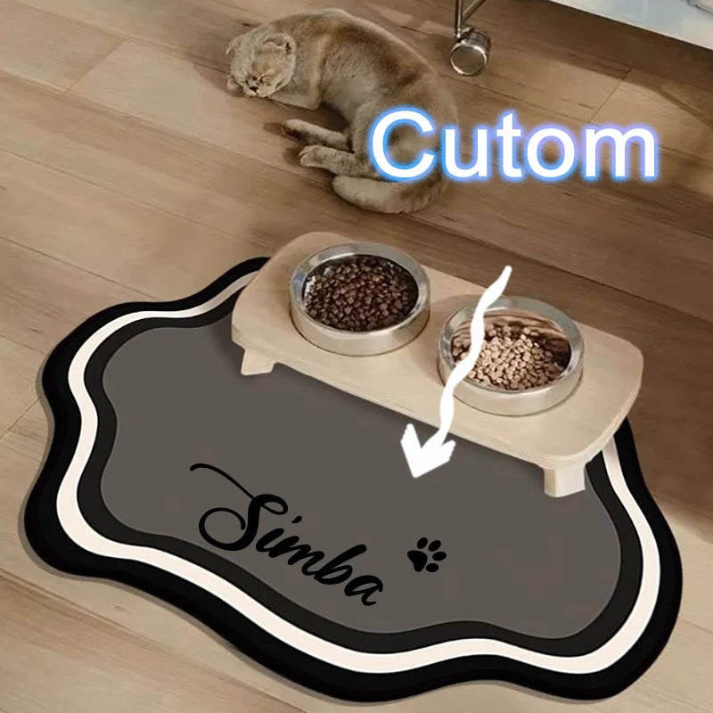  Custom Pet Feeding Mat Cute Shape Dog Diatom Mud Floor Mat Non-Slip Waterproof Home Decoration Dog Feeding Pad