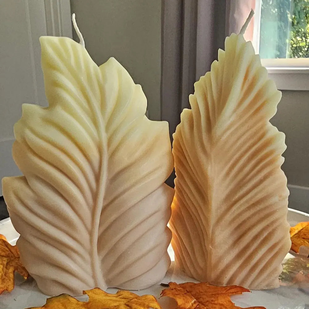 Autumn Leaves Candle Silicone Mould 1-2pcs Coral Scented Candle Making Kit Simple Style DIY Gyspum Ceramic Resin Mold Fall Decor