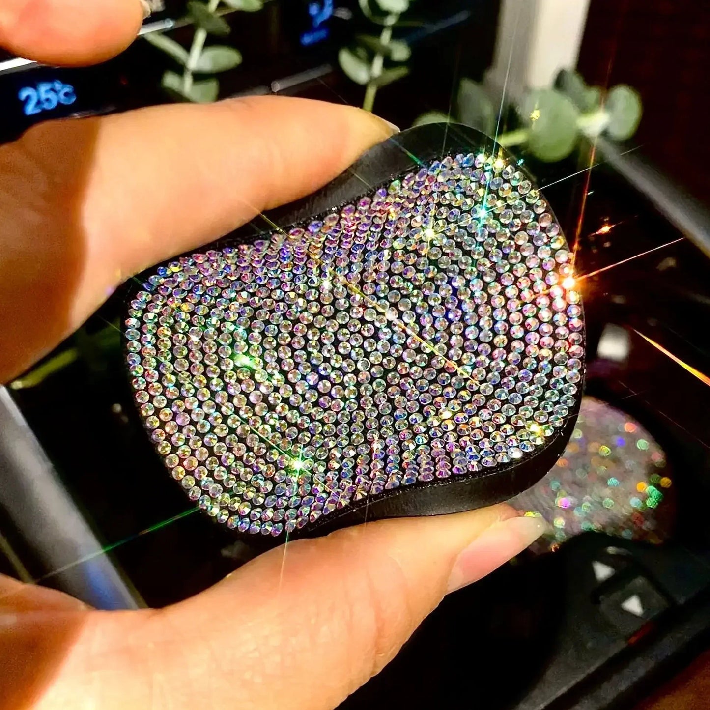 2pcs Bling Creative Auto Car Accessories For Woman Rhinestone Anti Slip Universal Cup Holder Diamond Car Coaster
