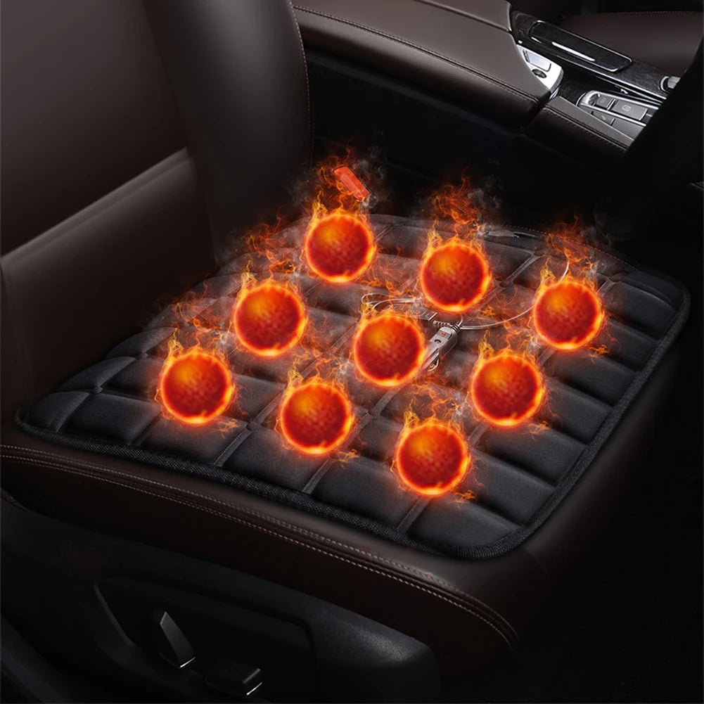 Electric Heating Protector Pad 5V USB Heated Car Seat Cover Protector 12V Front Rear Seat Pad Chair Cushion