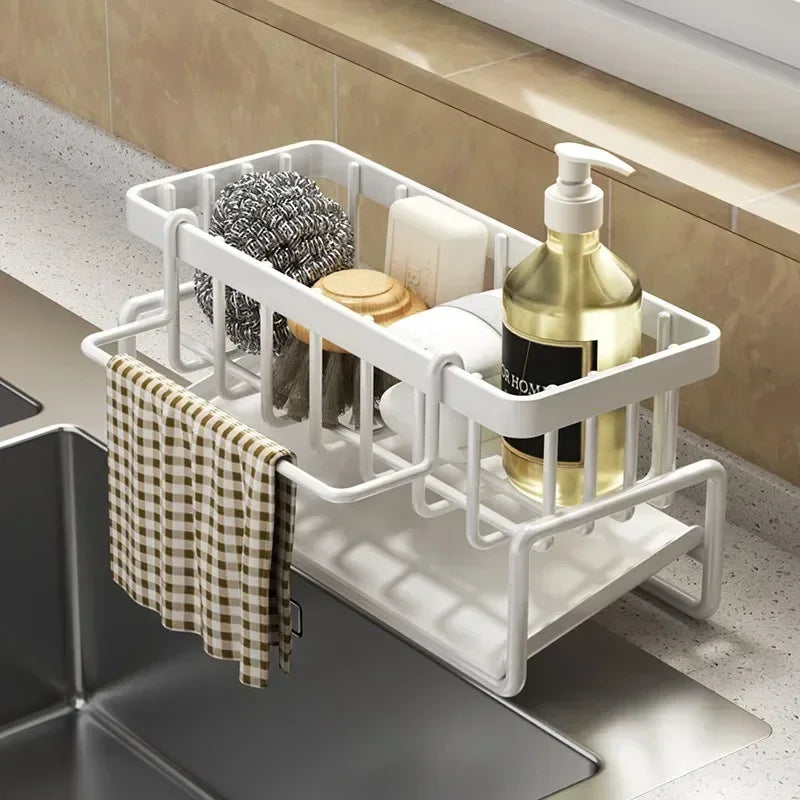 Multifunctional Sponge Rack Drainer Kitchen Shelf Sink Rag Dishwashing Detergent Dishcloth Organiser Kitchen Organizer Storage