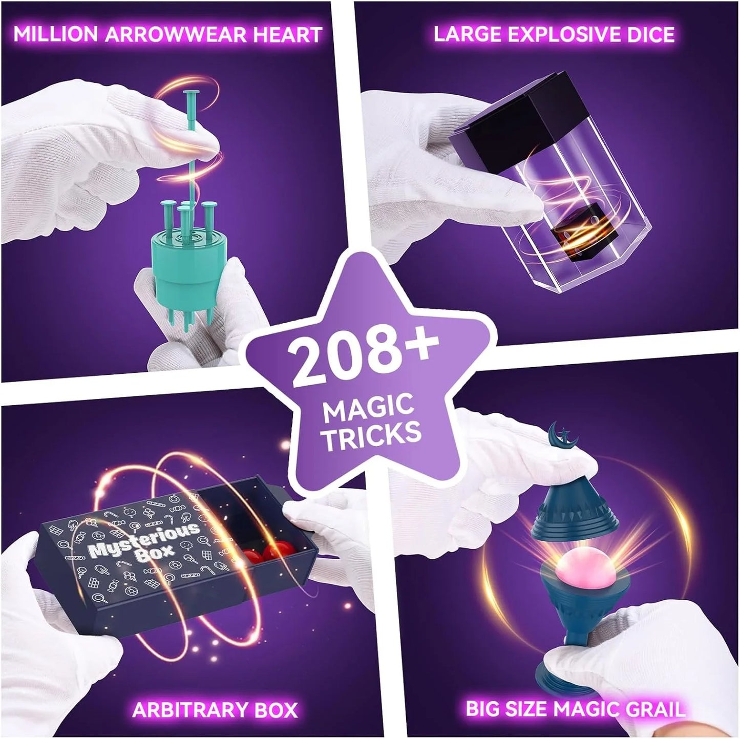 Magic Set 28 in1 Magic SHOW Wand Toy Easy Tricks with Tutorial Videos Birthday Gifts for Kids Ages 6-8 8-10 10-12