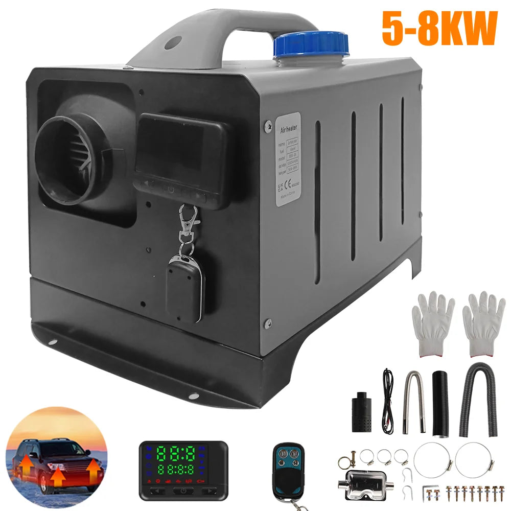 Diesel Air Heater All-in-one 12V/24V 5-8KW LCD Remote Control for Car RV Indoors