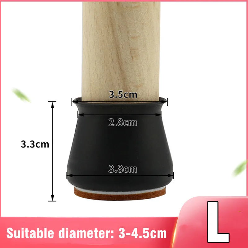 8Pcs TPE Silicone Chair Leg Floor Protectors with Felt,Chair Leg Caps,Furniture Leg Feet Protection Cover Protect Hardwood Floor