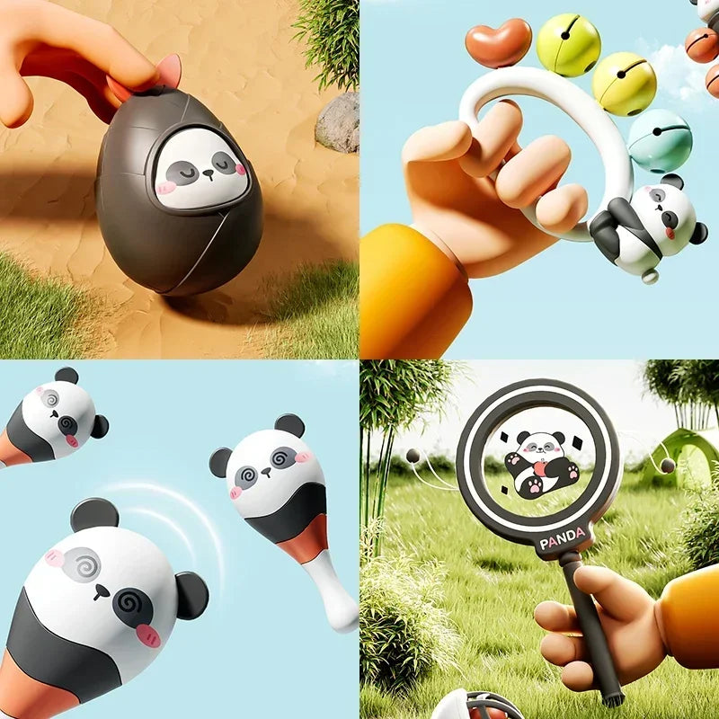 Baby Music Instruments Toy Montessori Rattle Ball Sand Hammer Black White Visual Stimulation Sensory Instrument Educational Toy