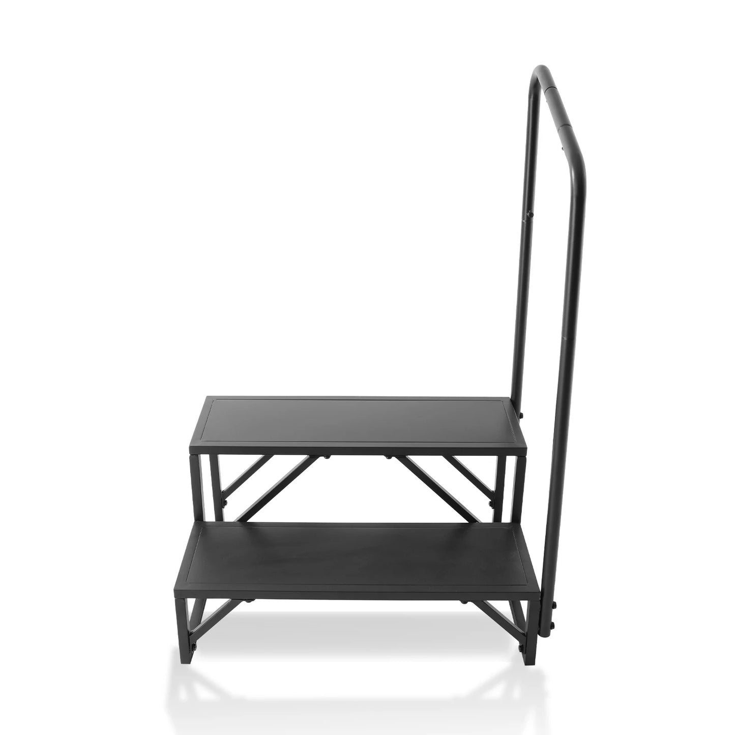 SucceBuy RV Steps 2-Step RV Stairs 440LBS Load Capacity Thickened Carbon Steel With Handrail Non-Slip Steps for Safe Entry Exit