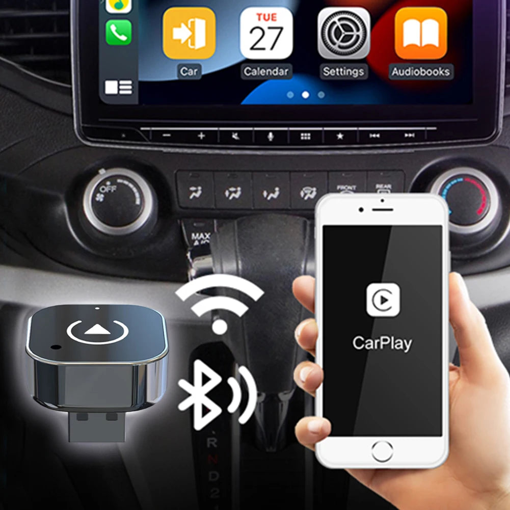 2 in 1 Wireless CarPlay Android Auto Adapter Carplay AI Box Auto Connect Smart USB Dongle Plug & Play for iPhone and Android