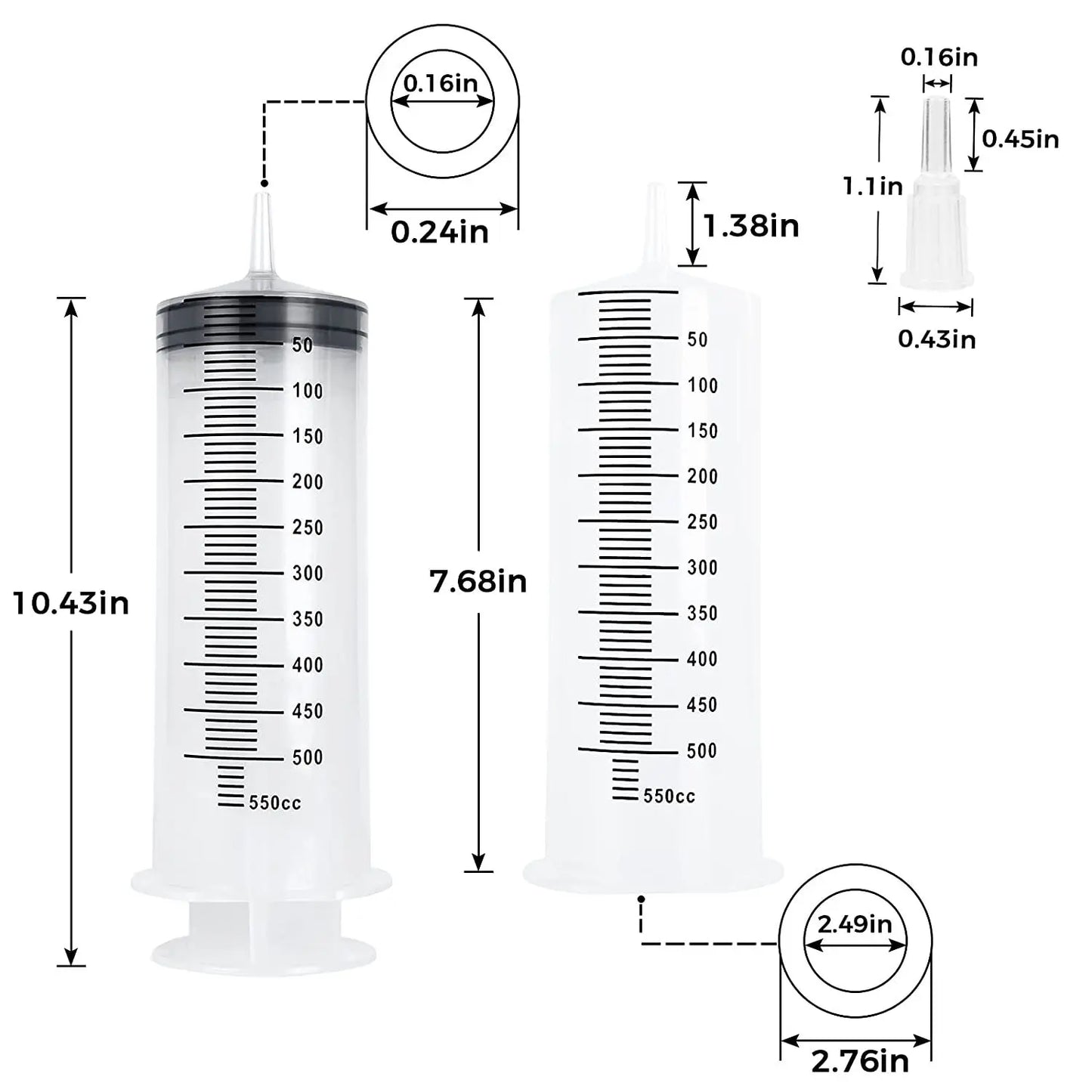 Large Capacity Syringe 50ml 100ml 150ml 200ml 250ml 350ml 550ml Plastic Injector Pump Oil Glue Fluid Reusable 100cm Hose Syringe