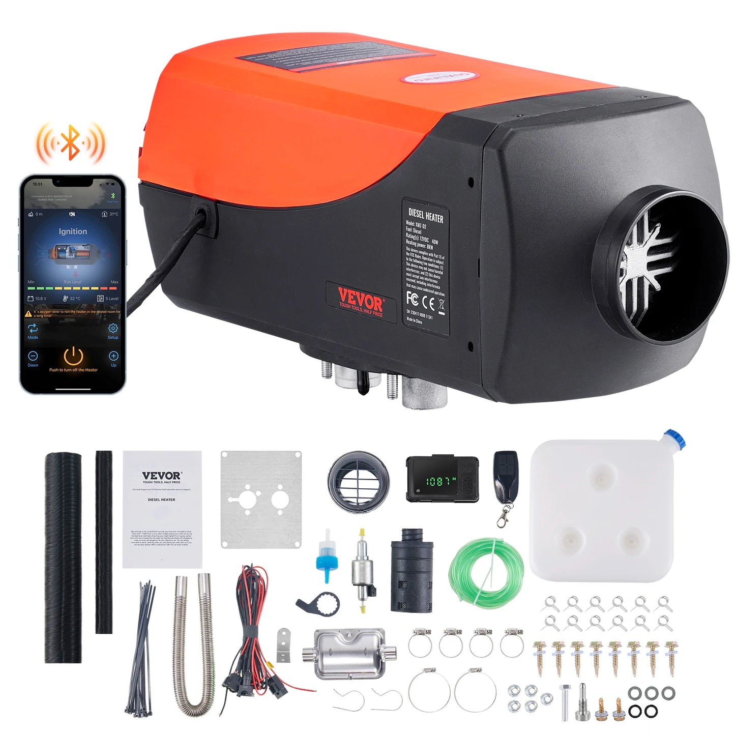 SucceBuy 2/5/8KW Car Heater Diesel Air Heater 12V With Low Noise Remote Control Truck Boat Bus Trailer Air Diesel Parking Heater
