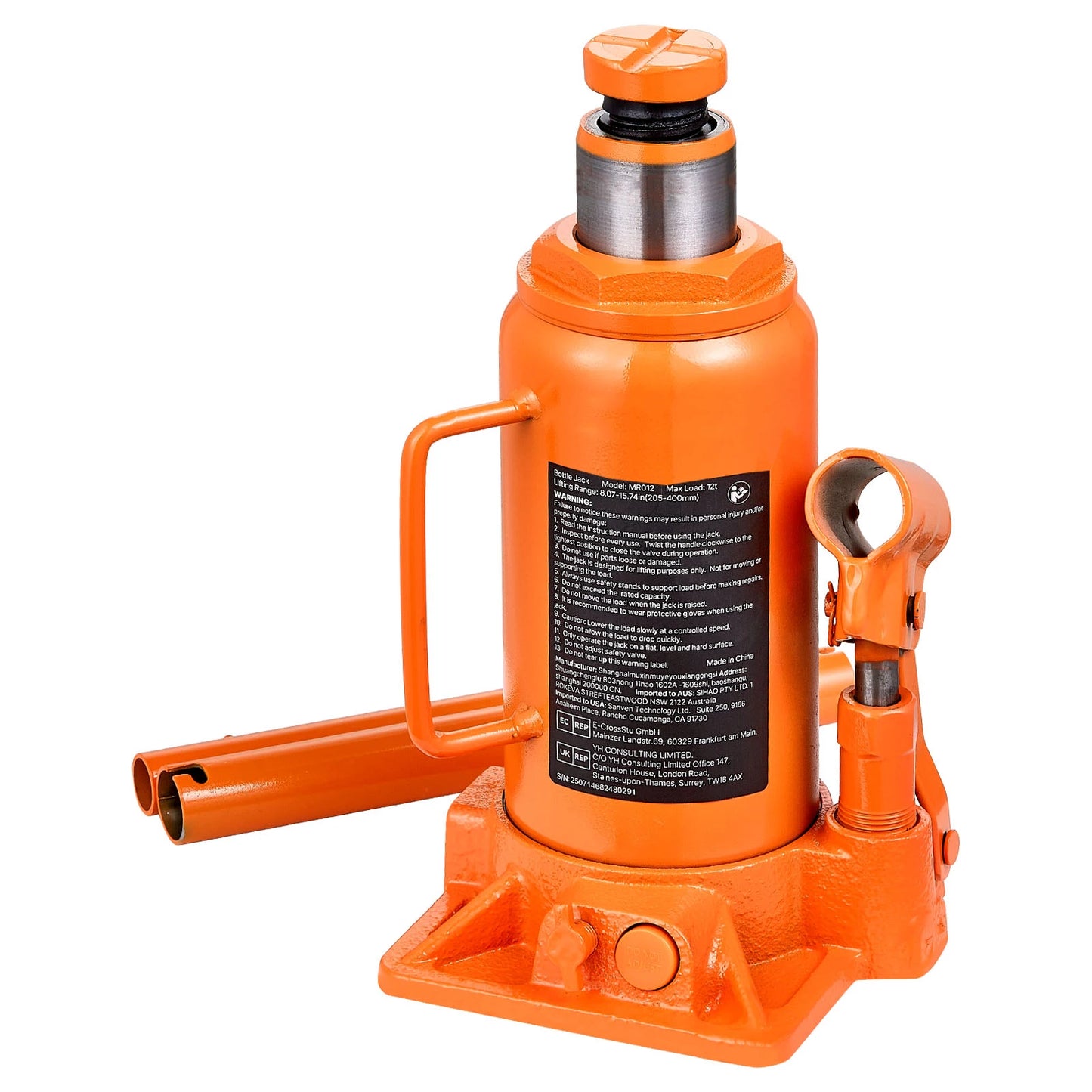 SucceBuy 12/20 Ton Hydraulic Bottle Jack 8.1-15.7 in/8.9-17.1 in Lifting Range Welded Bottle Jack for Car SUV Pickup Auto Repair