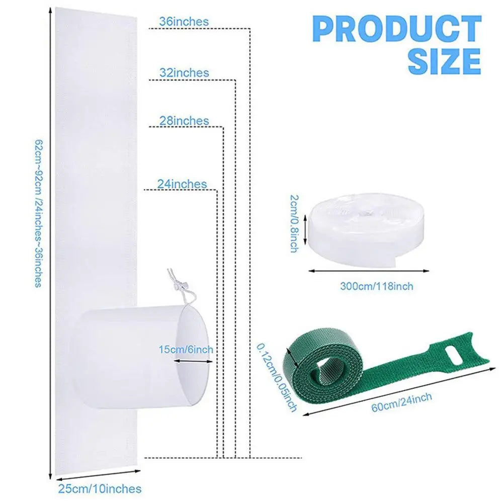 Portable Air Conditioner Window Seals Hot Air Stop Universal Mobile Air Conditioner Outlet Window Sealing Kit Flexible Cloth