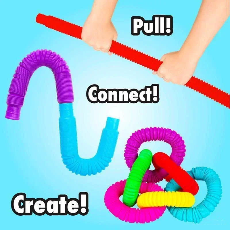 10/20/50PCS Rainbow Pop Tube Pack Telescopic Tube Stress Relief Sensory Toy for Children Adults Learning Toys Brinquedos