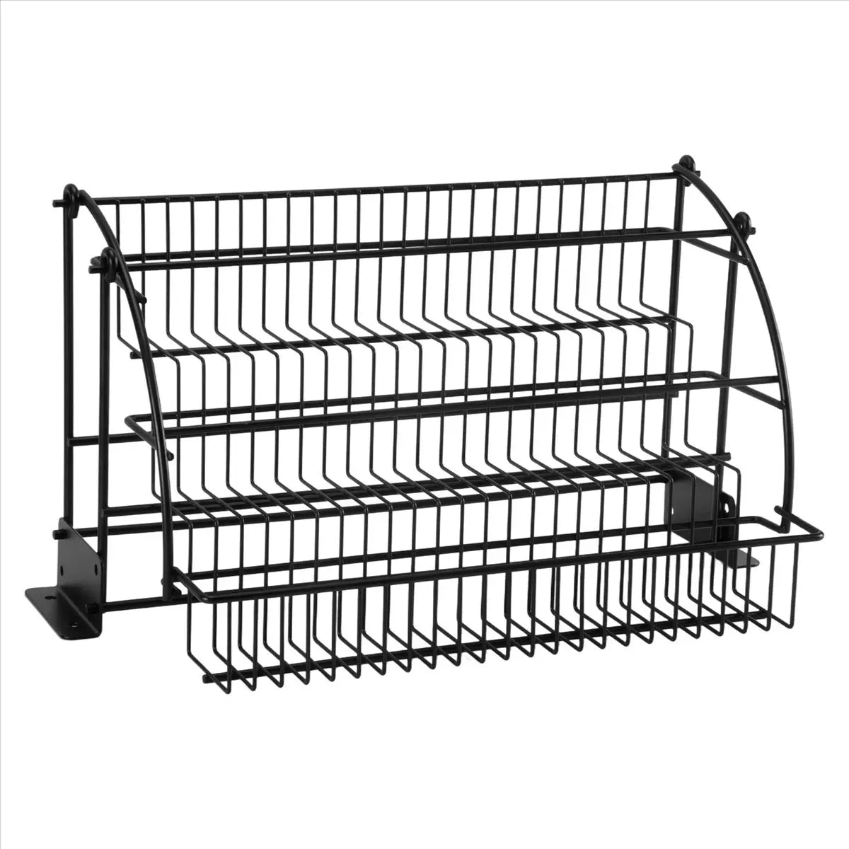 Metal 3-Tier Pull Down Spice Rack - Easy Reach Retractable Large Capacity Kitchen Storage Shelf Organizer for Cabinet A