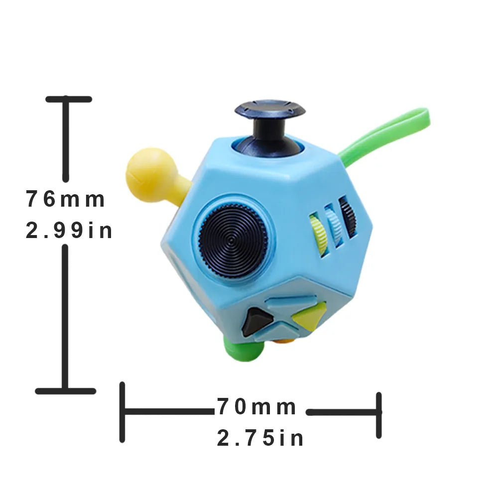 Fidget Cube EDC Anti Stress Relief Toys Anxiety Antistress Sensory Fidgeting Dice Toy For Kids Adults Autism ADHD Focus 12 Sides